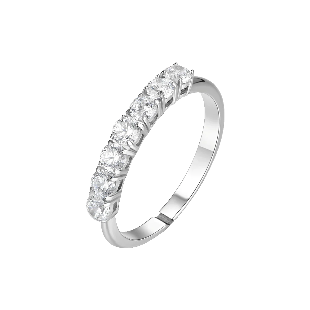 Anello Regolabile Luca Barra Veretta Acciaio Cristalli