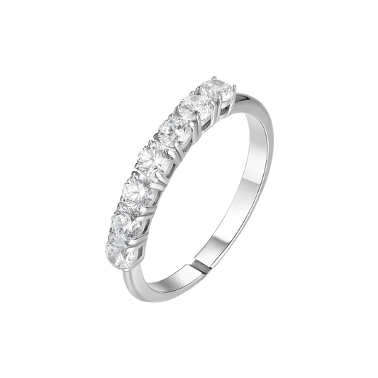 Anello Regolabile Luca Barra Veretta Acciaio Cristalli