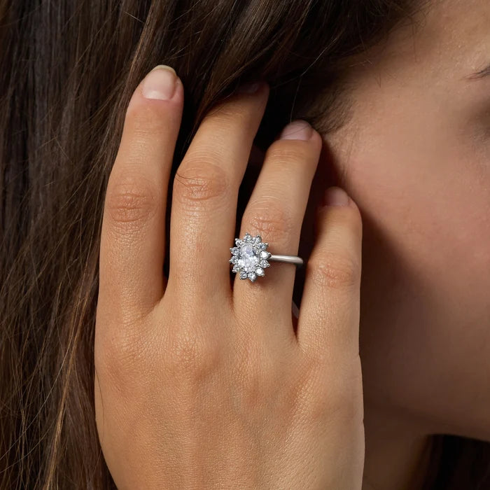 Anello Amen Regolabile Royal Kate Argento con Zirconi - Misura 18-20