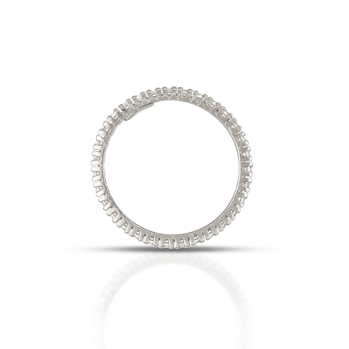 Anello Veretta Dana Senza Fine Tutto Giro Oro Bianco9 Kt Con Zirconi - Misura 14