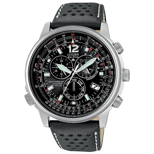 Orologio Citizen Crono Pilot Eco-Drive Radio-Controlled Chrono Nero