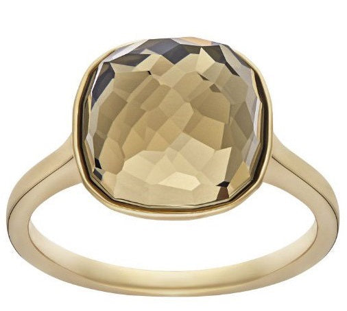 Anello Swarovski Dot Pvd Oro Cristallo Fumè - Misura 52