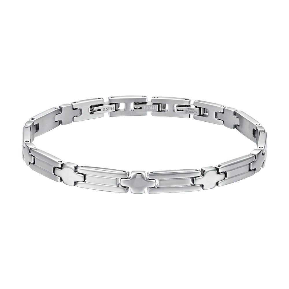 Bracciale Uomo Luca Barra In Acciaio A Piastrine