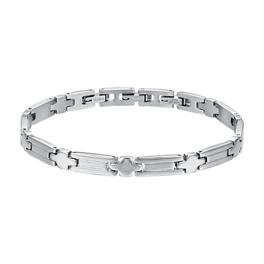 Bracciale Uomo Luca Barra In Acciaio A Piastrine
