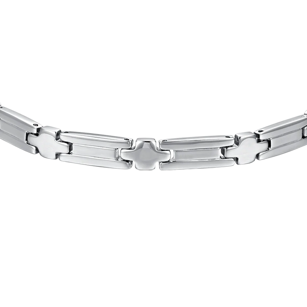 Bracciale Uomo Luca Barra In Acciaio A Piastrine