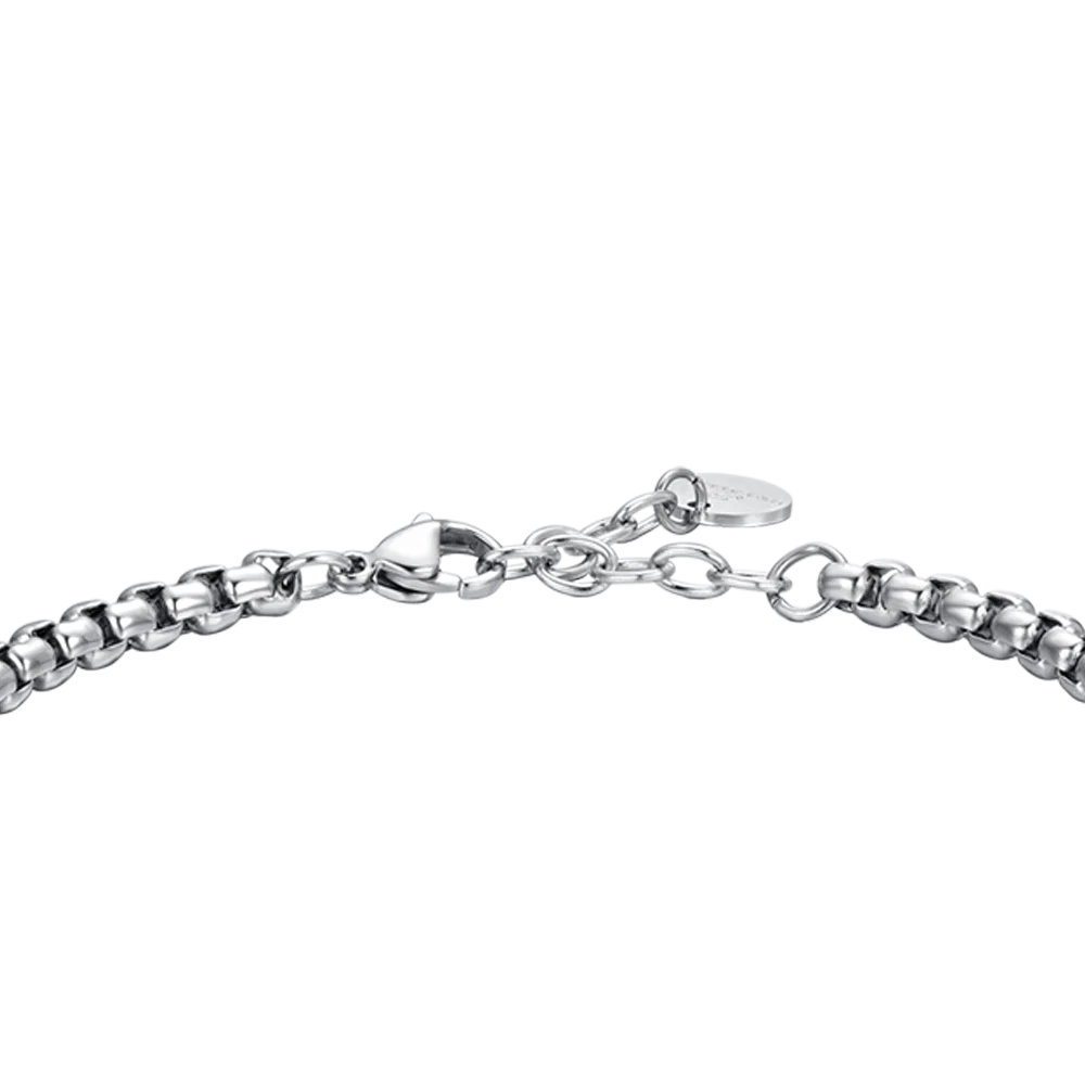 Bracciale Uomo Luca Barra Acciaio Piastrina Centrale Frase "18 Il Meglio Deve Ancora Venire"