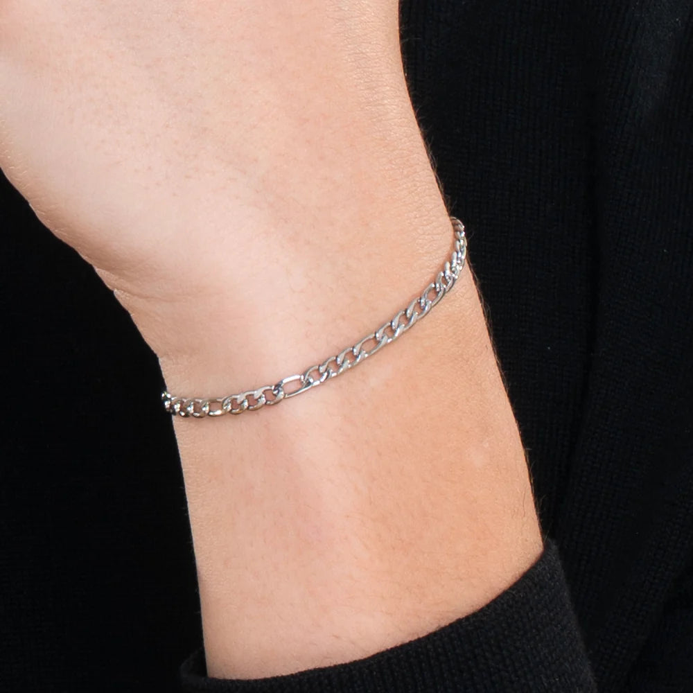 Bracciale Uomo Luca Barra Acciaio Maglia Catena