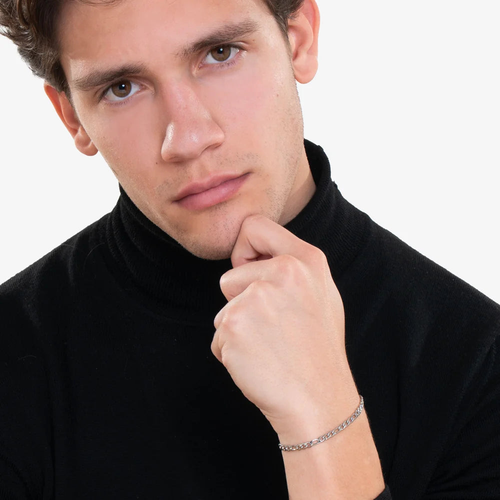 Bracciale Uomo Luca Barra Acciaio Maglia Catena