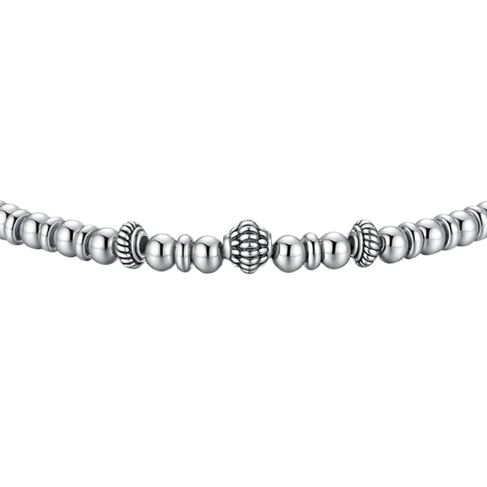 Bracciale Uomo Luca Barra Acciaio Elementi Effetto Vintage