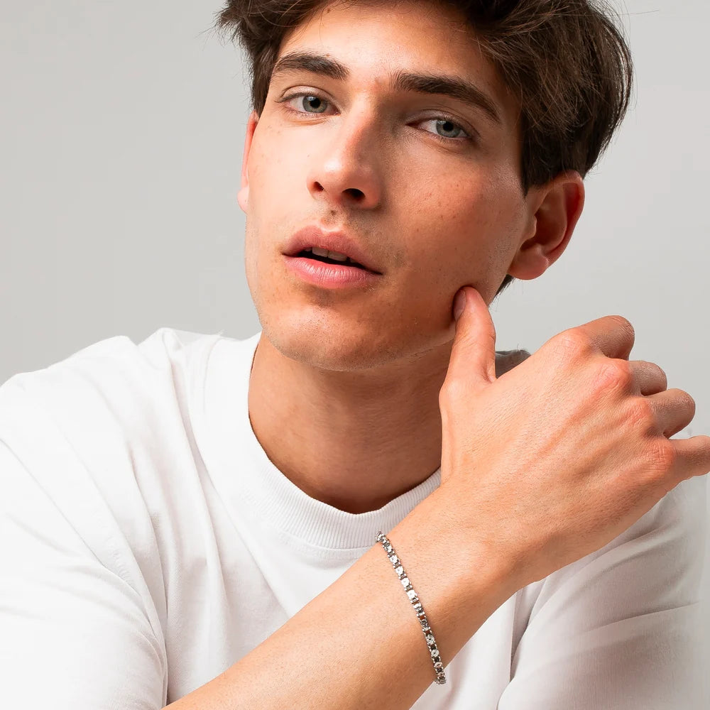 Bracciale Uomo Luca Barra Acciaio Catena Bici