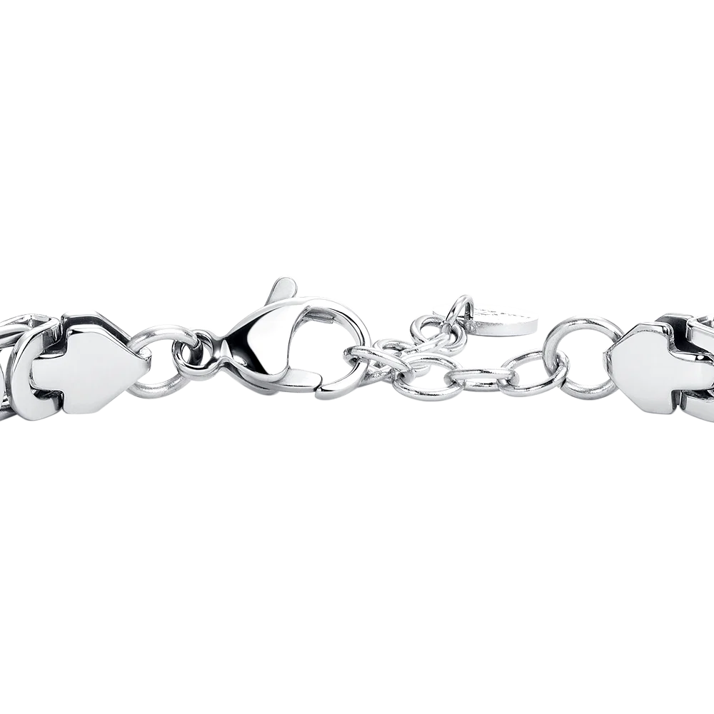 Bracciale Uomo Luca Barra Acciaio Maglia Bizantina Piatta