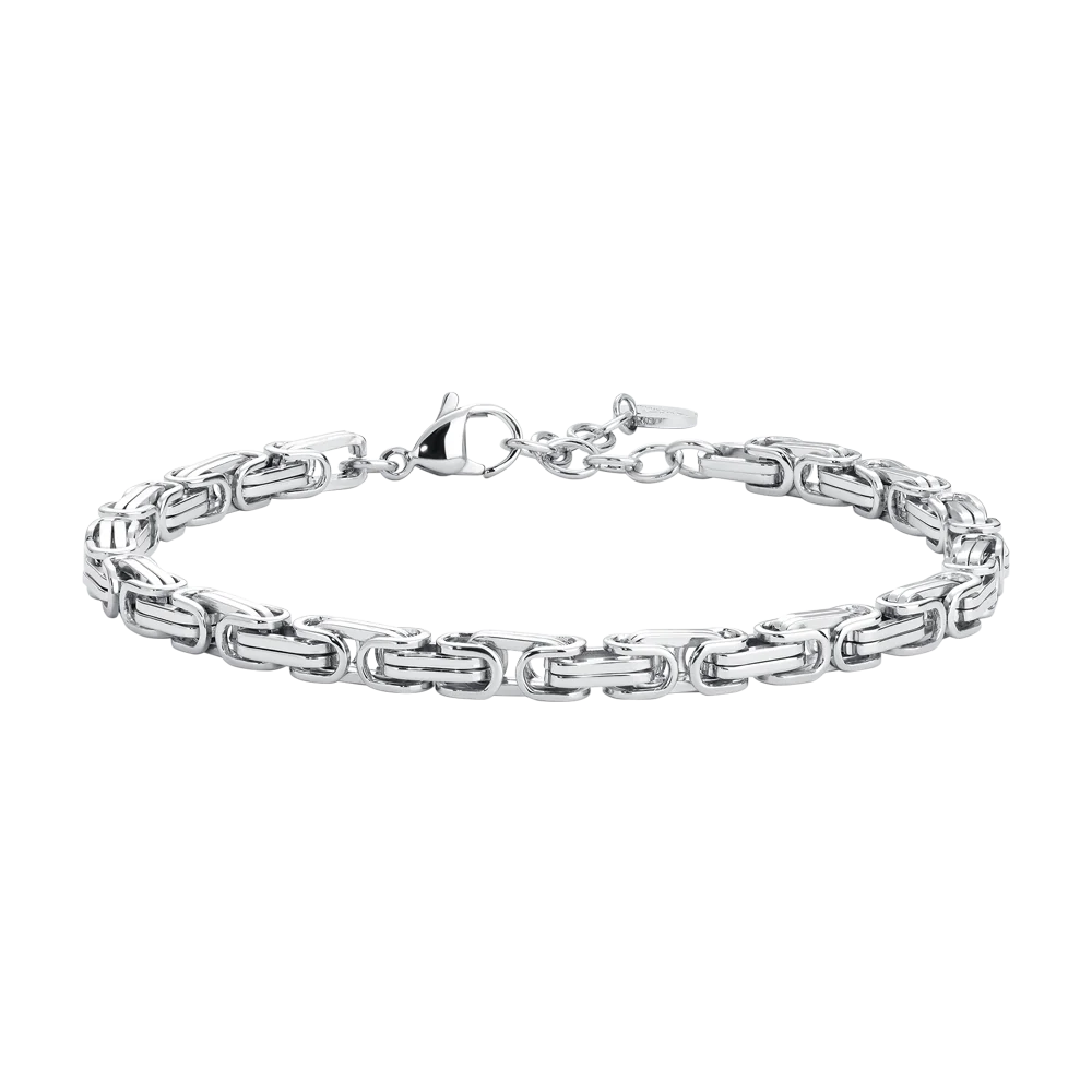 Bracciale Uomo Luca Barra Acciaio Maglia Bizantina Quadrata