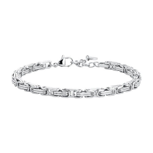 Bracciale Uomo Luca Barra Acciaio Maglia Bizantina Quadrata