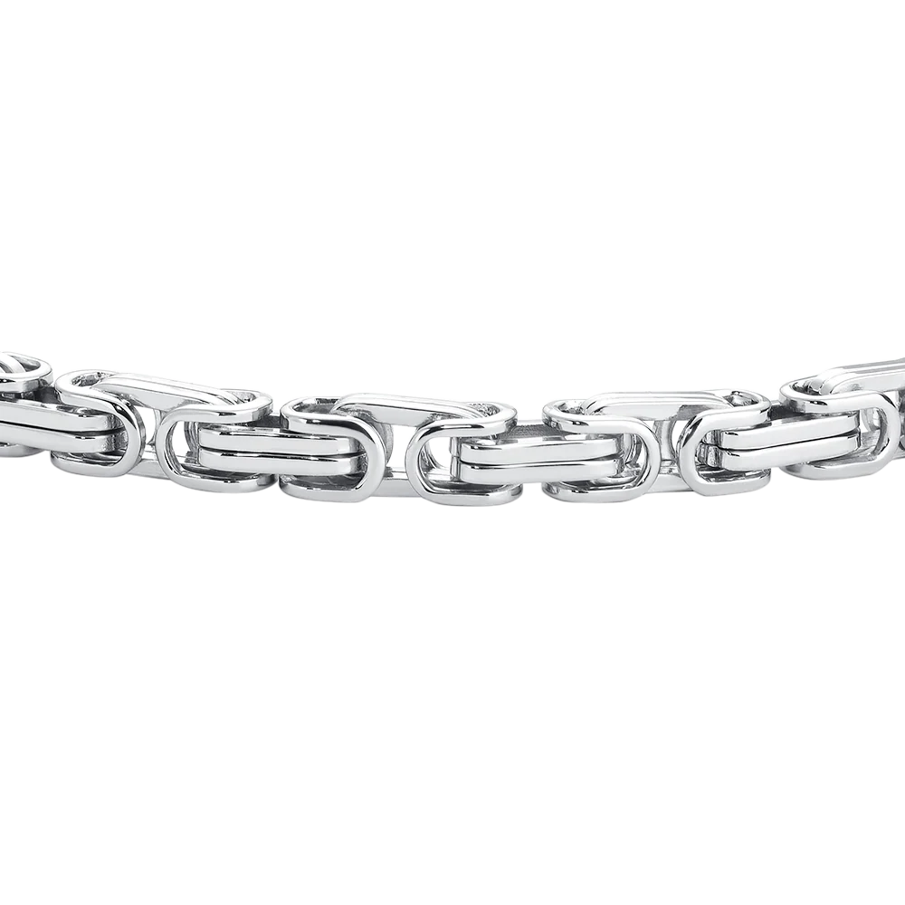 Bracciale Uomo Luca Barra Acciaio Maglia Bizantina Quadrata