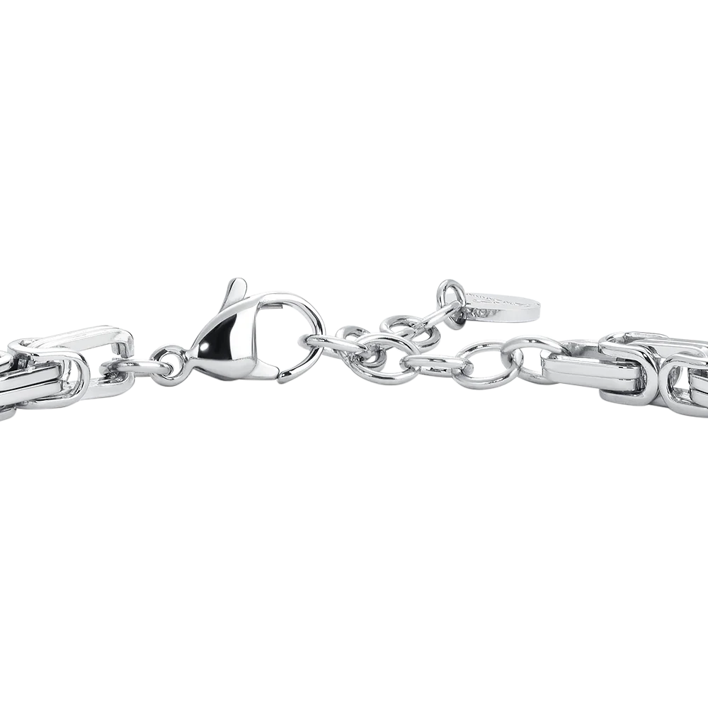 Bracciale Uomo Luca Barra Acciaio Maglia Bizantina Quadrata