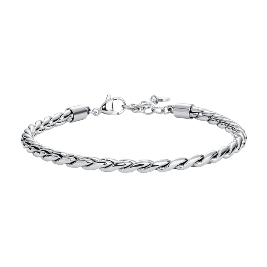 Bracciale Uomo Luca Barra Acciaio Catena Intrecciata