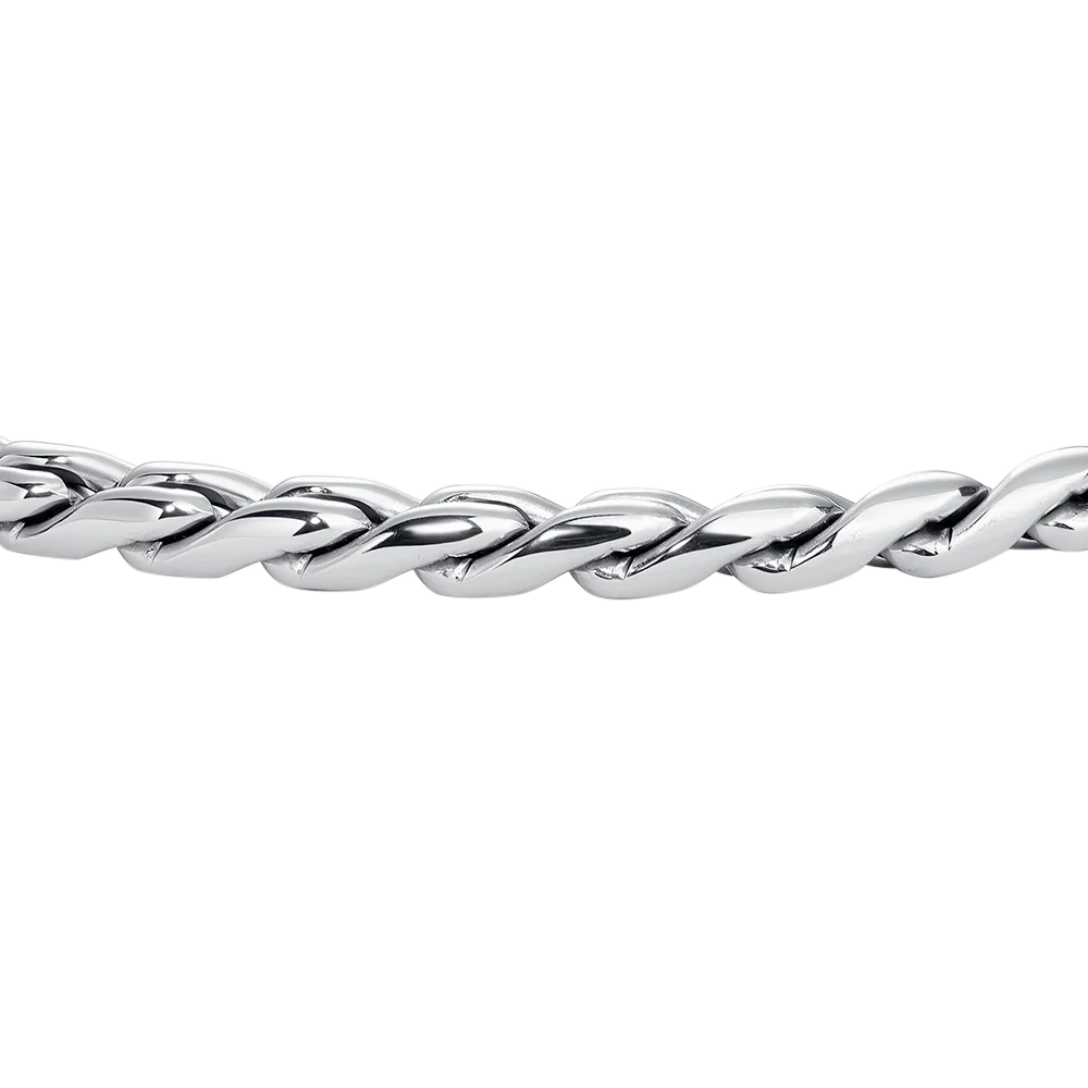 Bracciale Uomo Luca Barra Acciaio Catena Intrecciata