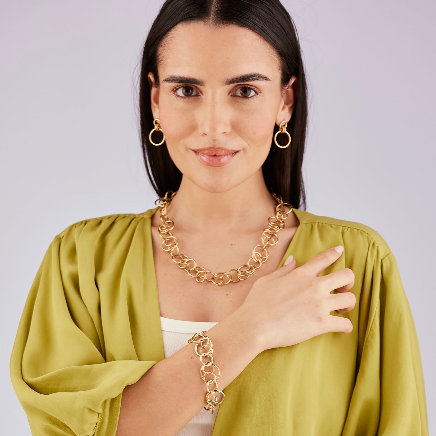 Collana Girocollo Brosway Aura Pvd Oro Cerchi Intersecati