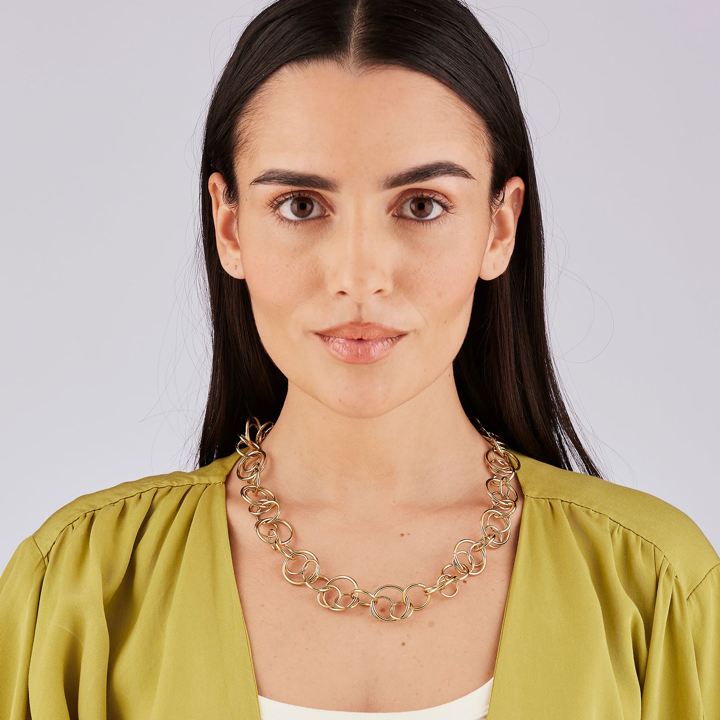 Collana Girocollo Brosway Aura Pvd Oro Cerchi Intersecati