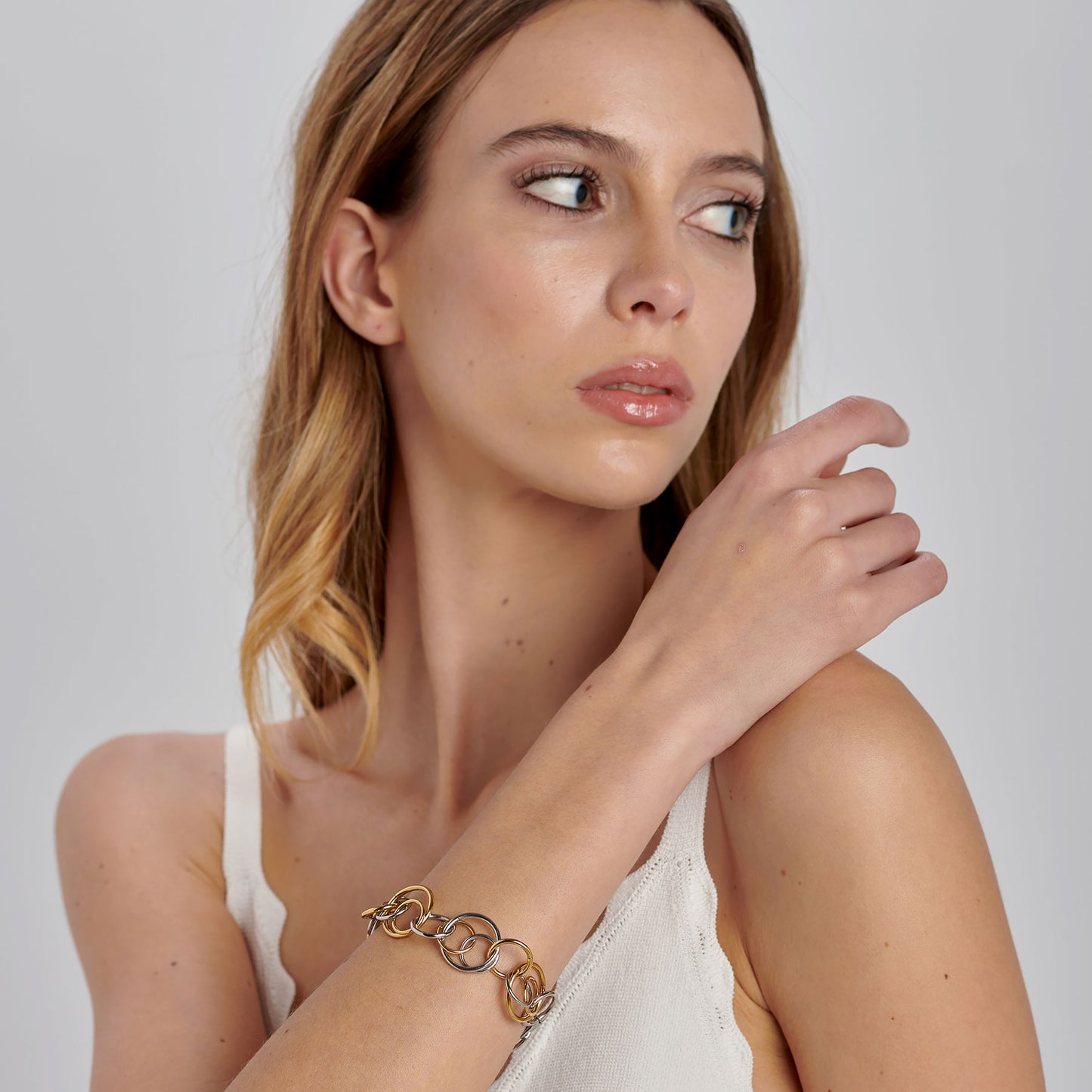 Bracciale Brosway Aura Cerchi Intersecati Acciaio Pvd Oro