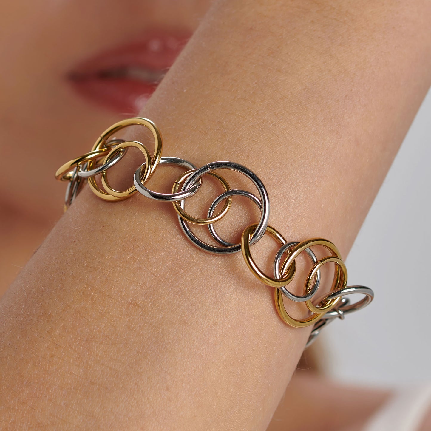 Bracciale Brosway Aura Cerchi Intersecati Acciaio Pvd Oro