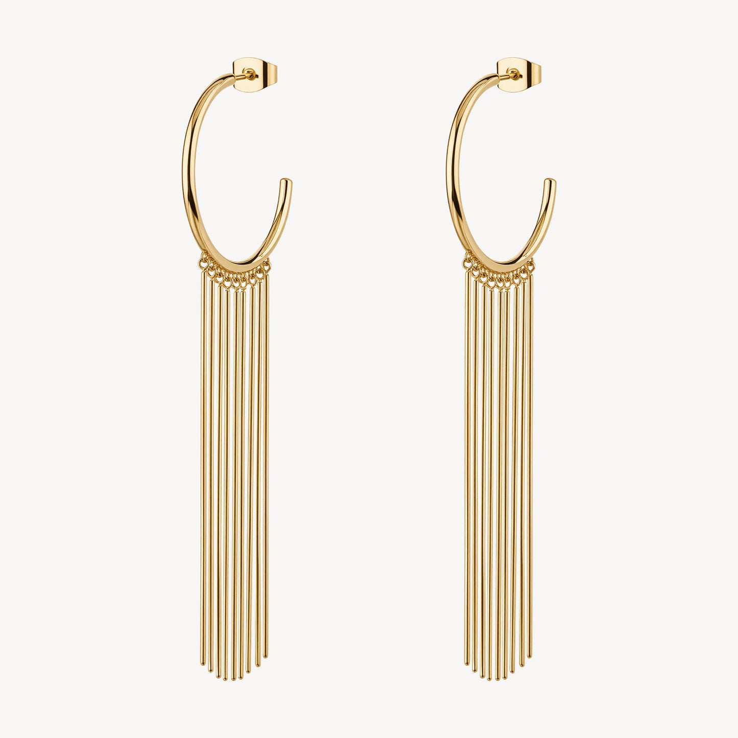 Orecchini Pendenti Brosway Aura Pvd Oro Cerchio Con Frange