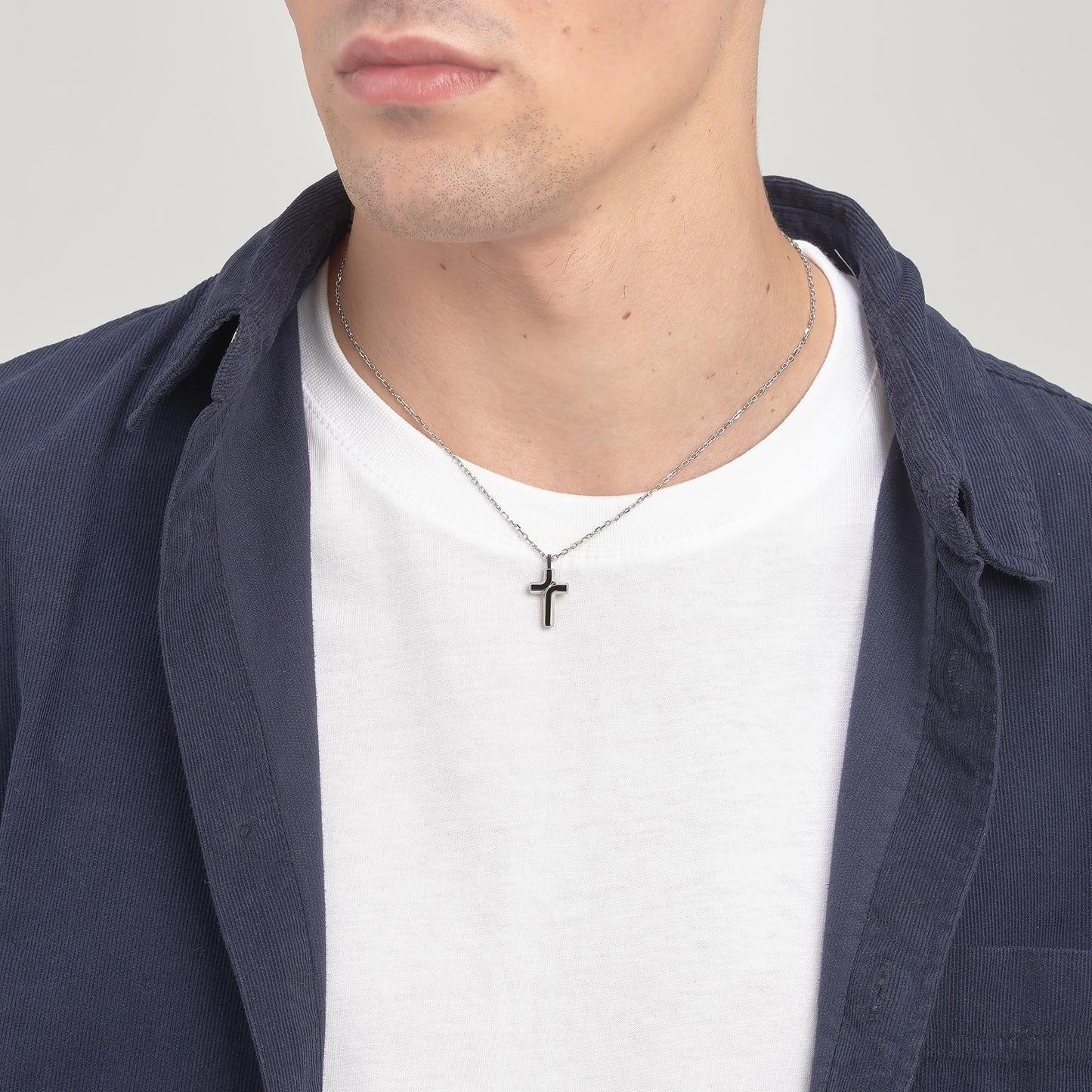 Collana Brosway Backliner Uomo In Acciaio Con Pendente Croce