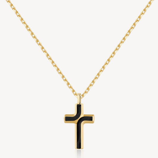 Collana Uomo Brosway Backliner Pvd Oro Pendente Croce