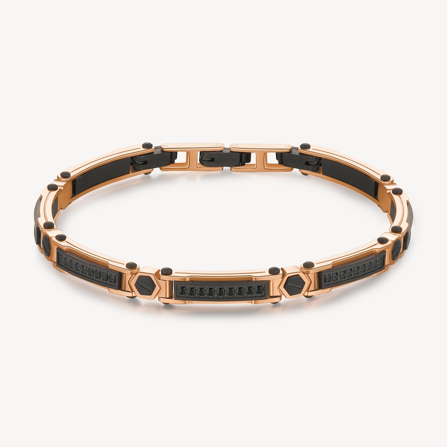 Bracciale Brosway Backliner Semirigido Uomo Pvd Oro Rosa