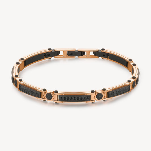 Bracciale Brosway Backliner Semirigido Uomo Pvd Oro Rosa