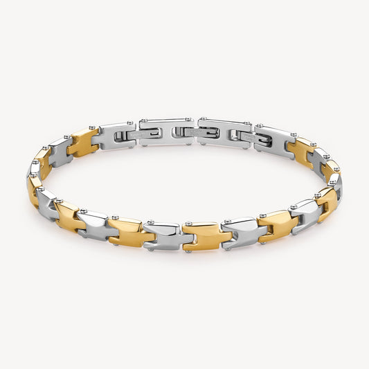 Bracciale Brosway Backliner Uomo In Acciaio E Pvd Oro