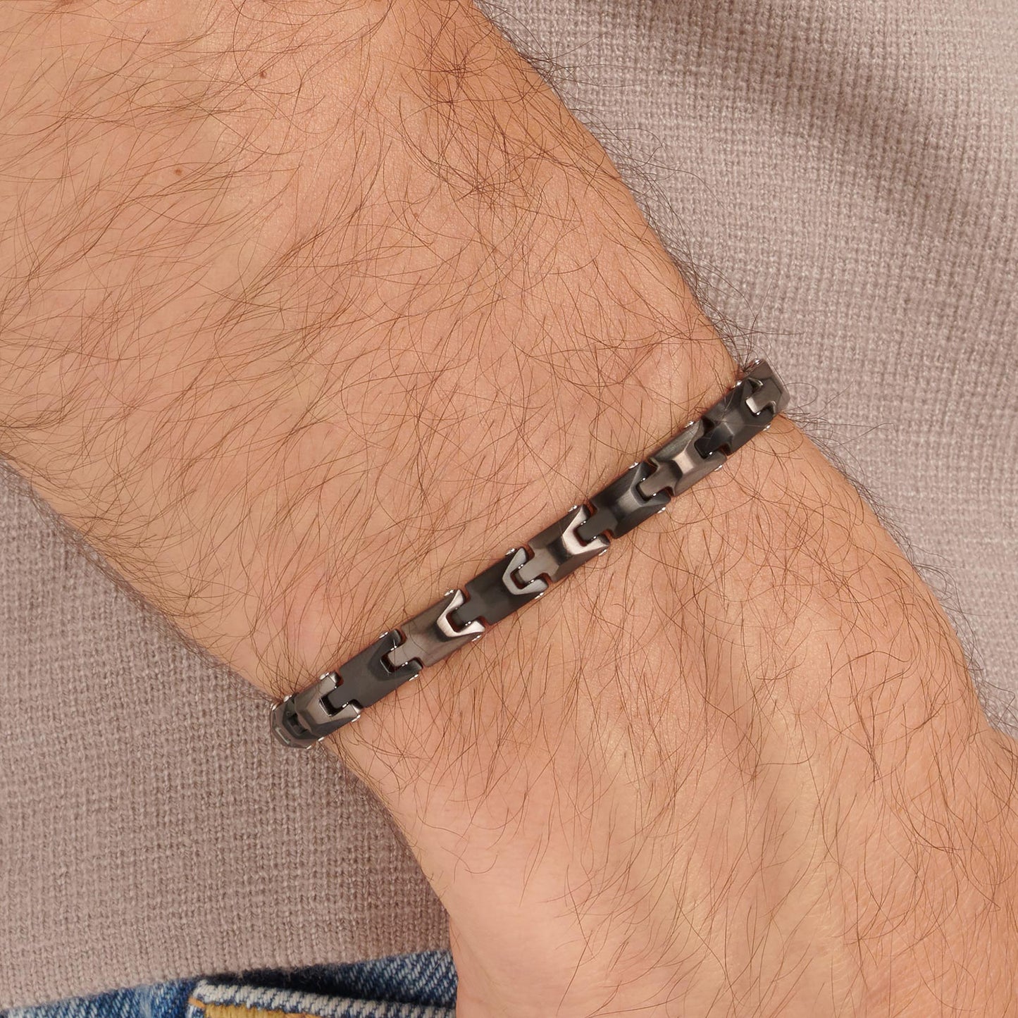 Bracciale Brosway Backliner Uomo Pvd Nero E Pvd Grigio