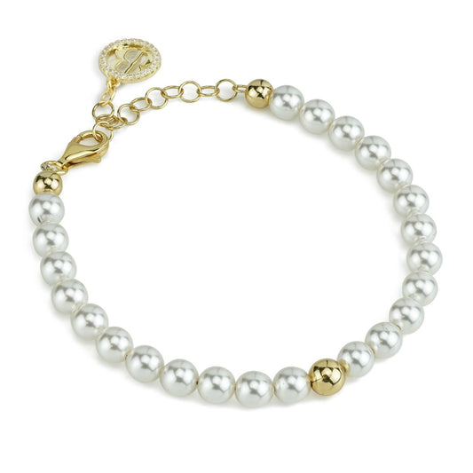 Bracciale Boccadamo Perla Filo Di Perle Medie Chiusura e Boule Argento Dorato