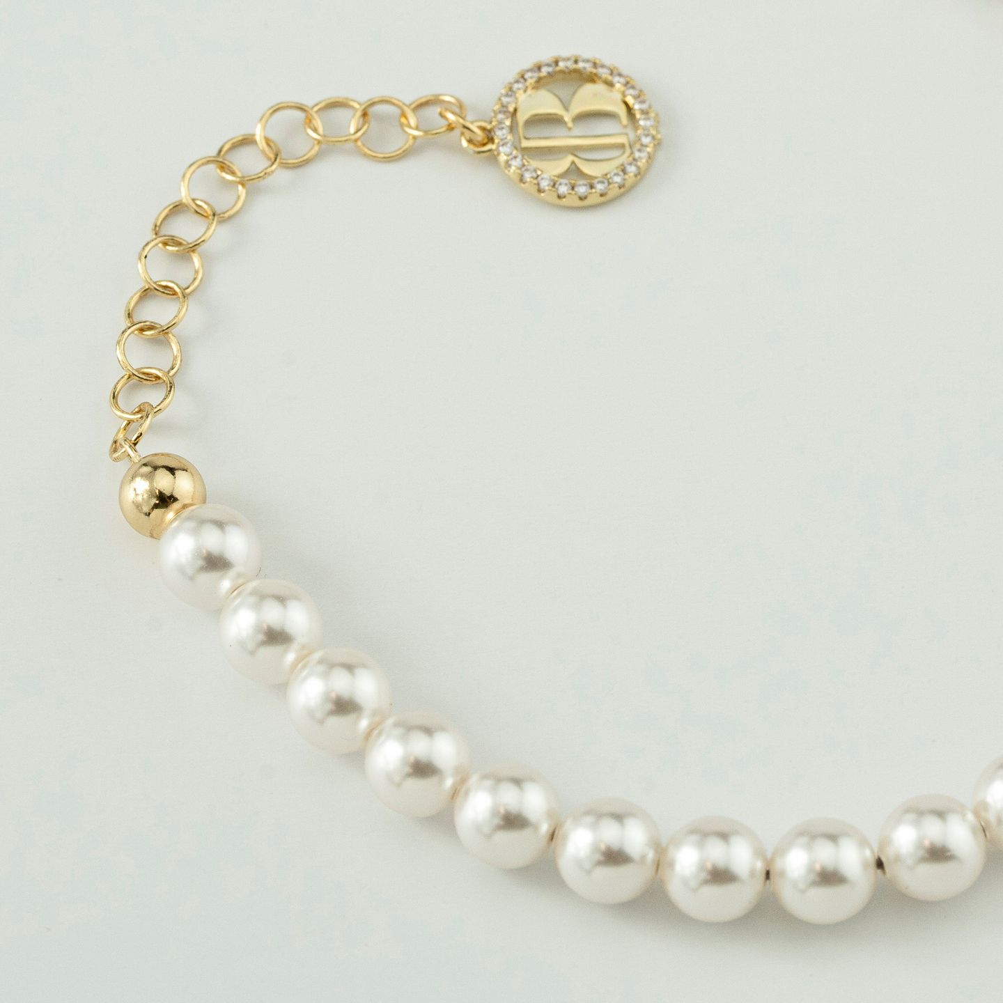 Bracciale Boccadamo Perla Filo Di Perle Medie Chiusura e Boule Argento Dorato