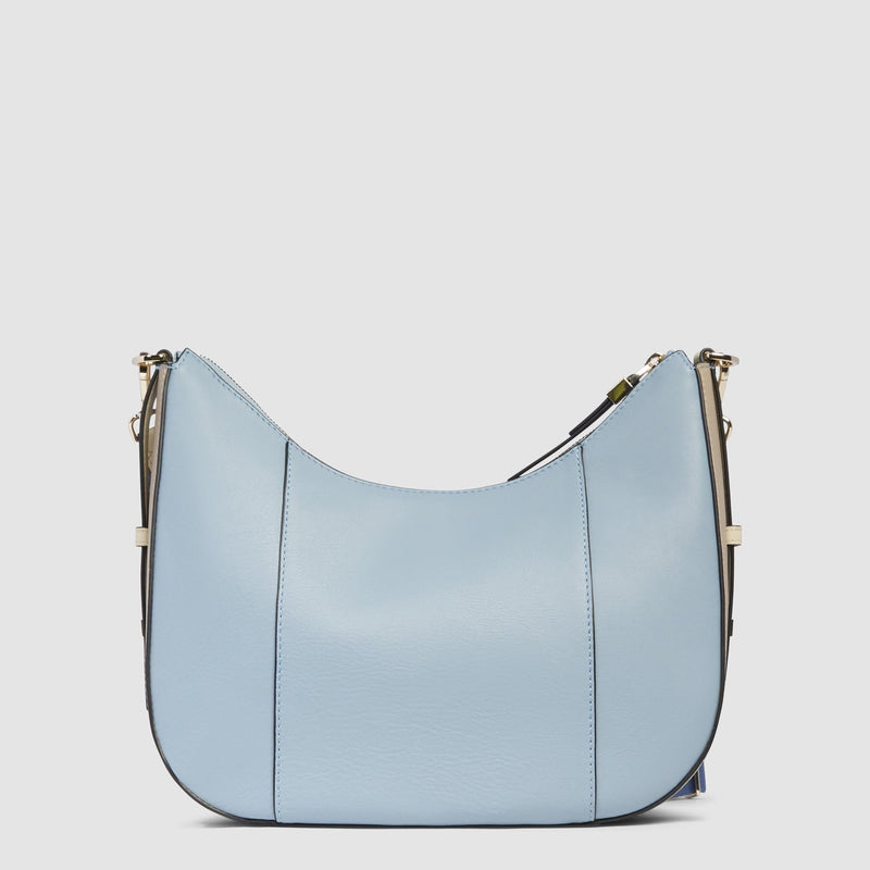 Borse Piquadro Borsa Donna Tracolla Porta Ipad Mini Pelle Beige Azzurra