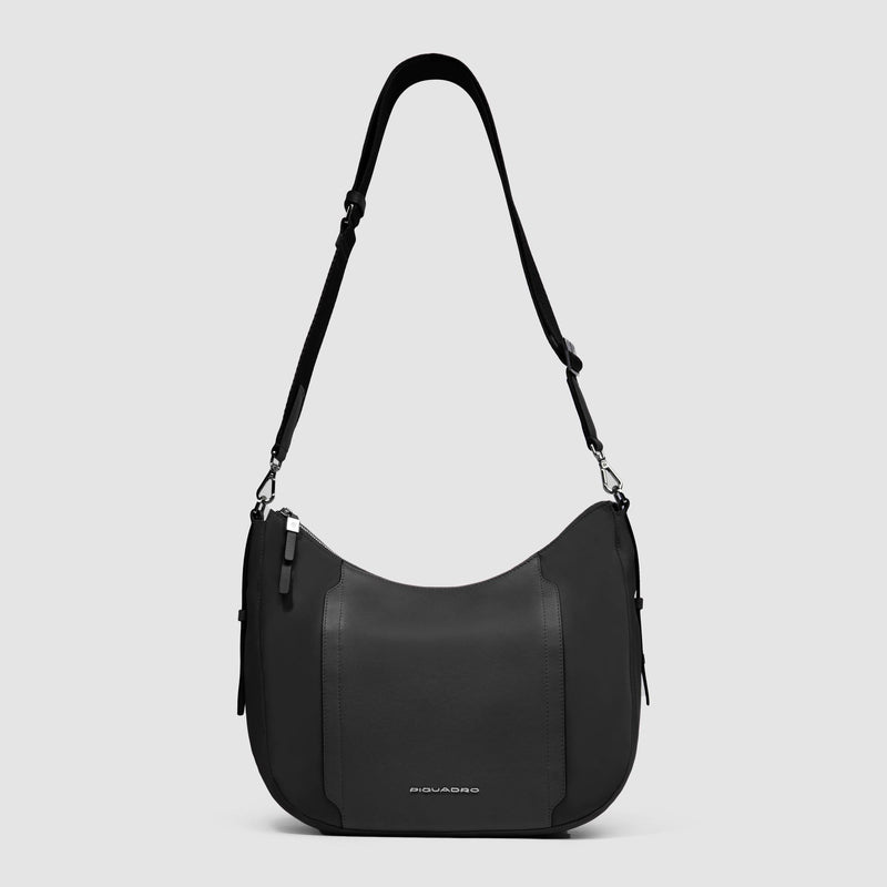 Borse Piquadro Borsa Donna Porta Ipad Tessuto Inserti Pelle Nera