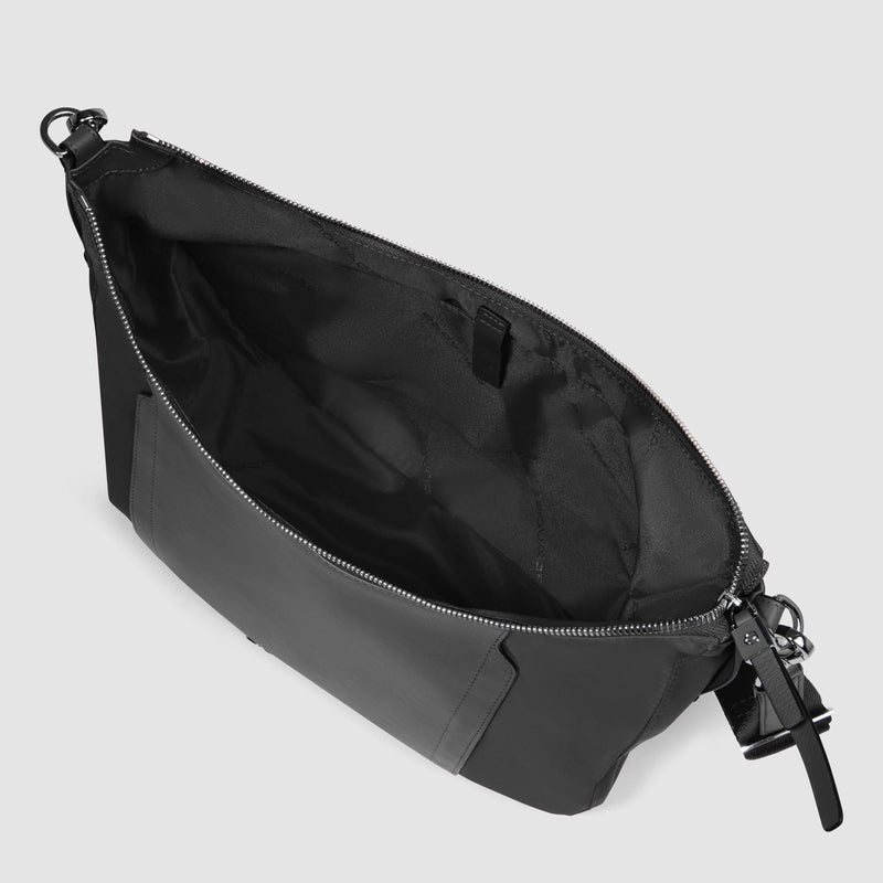 Borse Piquadro Borsa Donna Porta Ipad Tessuto Inserti Pelle Nera