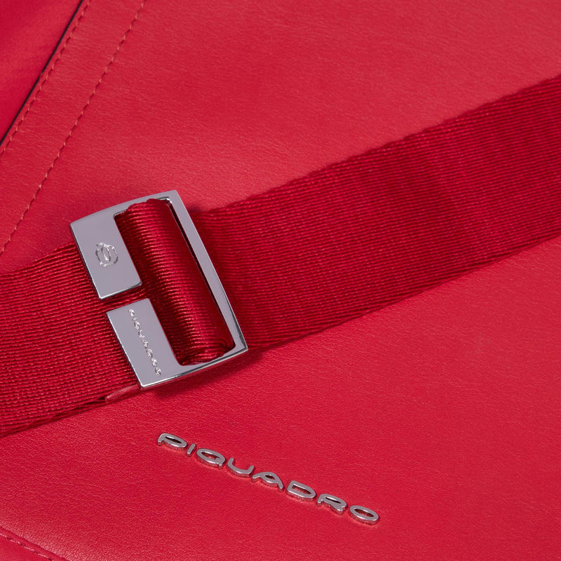 Borse Piquadro Borsa Donna Porta Ipad Tessuto Inserti Pelle Rossa