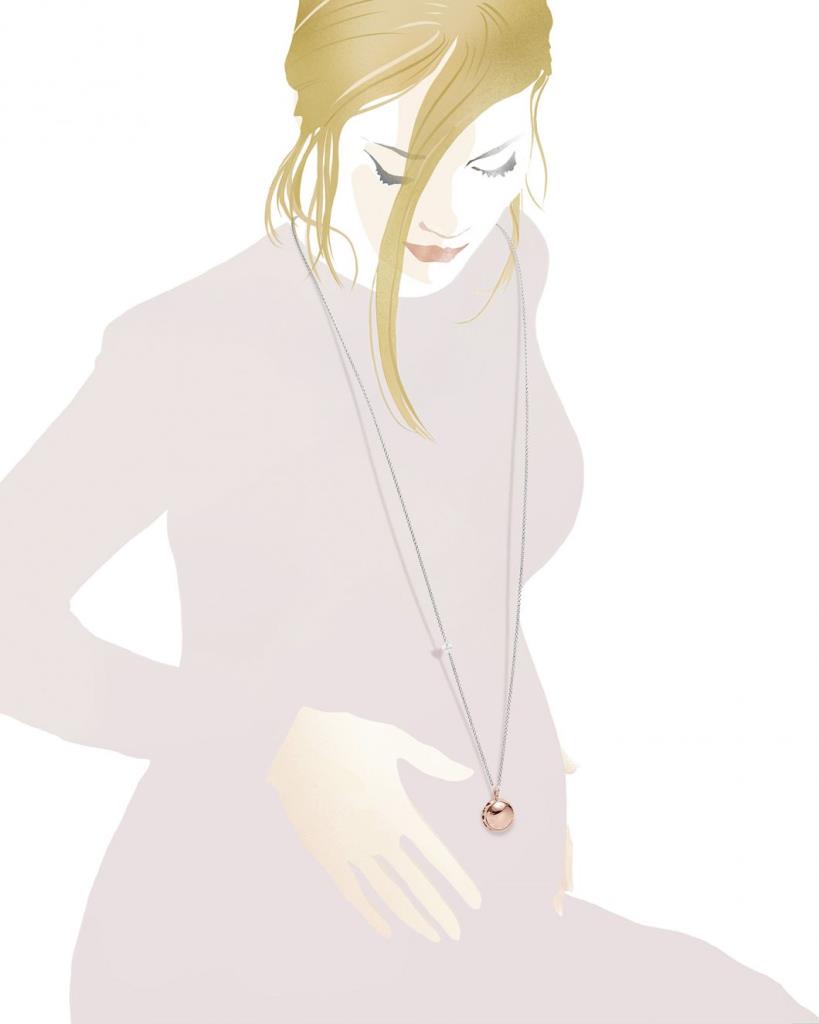 Collana leBebé Suonamore Argento Pendente Luna Rosato