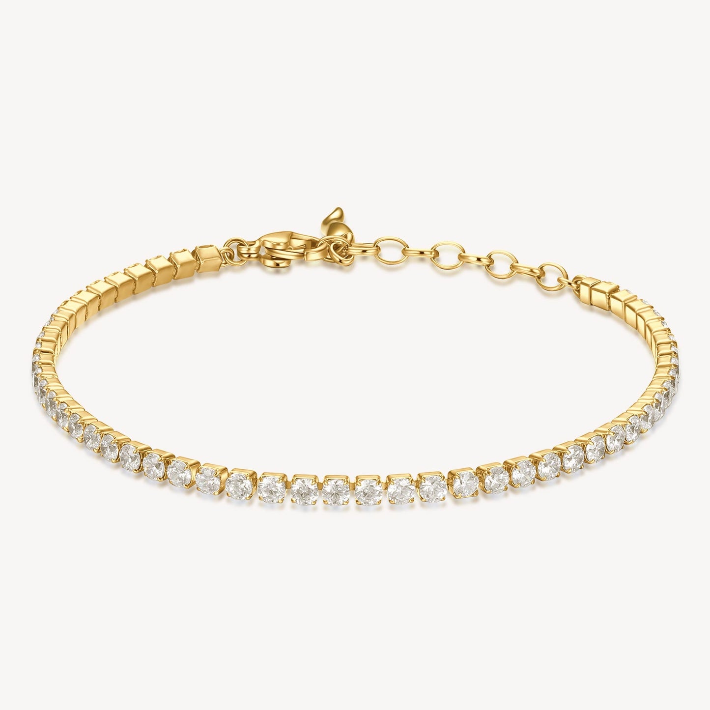 Bracciale Brosway Desideri Fortuna Protezione Tennis Pvd Oro Con Cristalli E Charm Cornetto