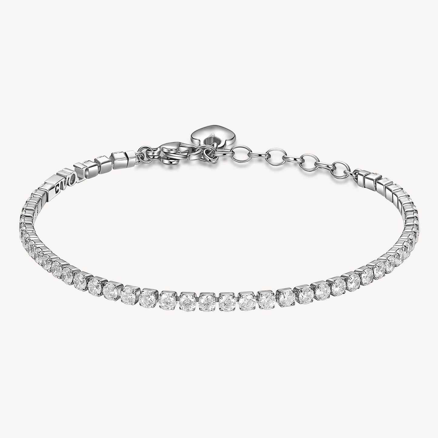 Bracciale Brosway Desideri Amore Tennis In Acciaio Con Cristalli E Charm Cuore