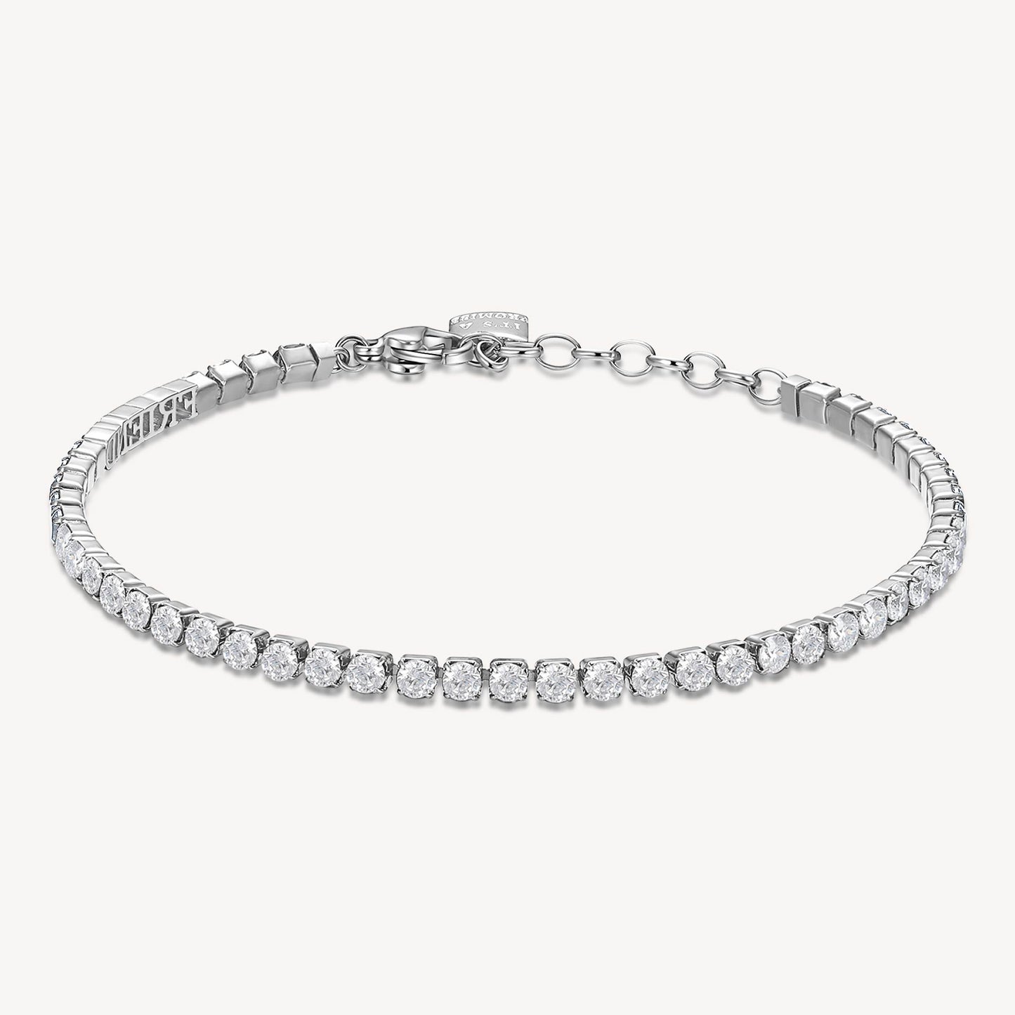 Bracciale Brosway Desideri Affetti Amicizia Tennis In Acciaio Con Cristalli E Charm Lucchetto