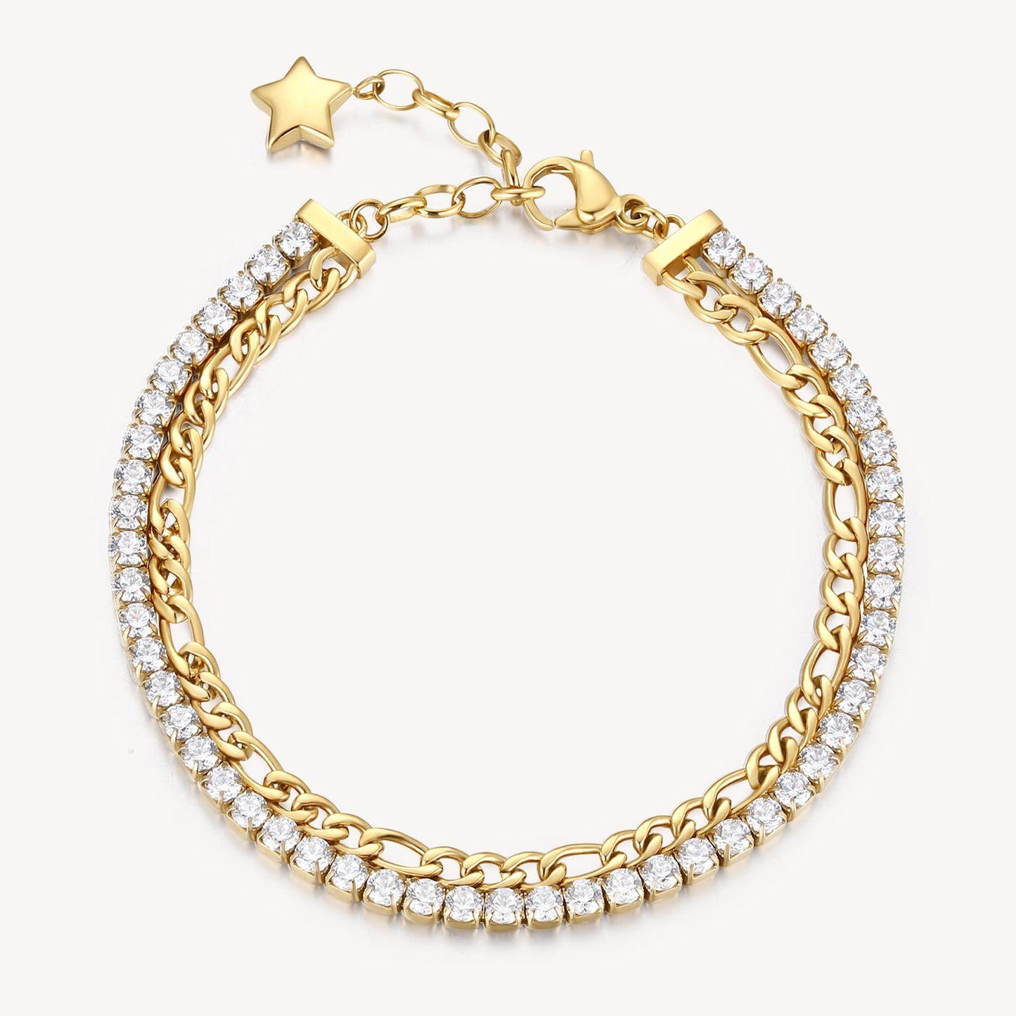 Bracciale Brosway Desideri Vita Sogno 2 Fili Pvd Oro 1 Filo Tennis Con Cristalli