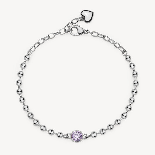 Bracciale Brosway Desideri Amore/Fedeltà Con Cristallo Viola e Charm Cuore