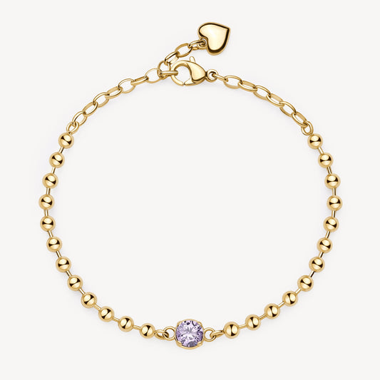 Bracciale Brosway Desideri Amore Fedeltà Pvd Oro Cristallo Viola e Charm Cuore