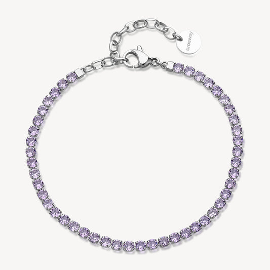 Bracciale Tennis Brosway Desideri Acciaio Cristalli Ametista