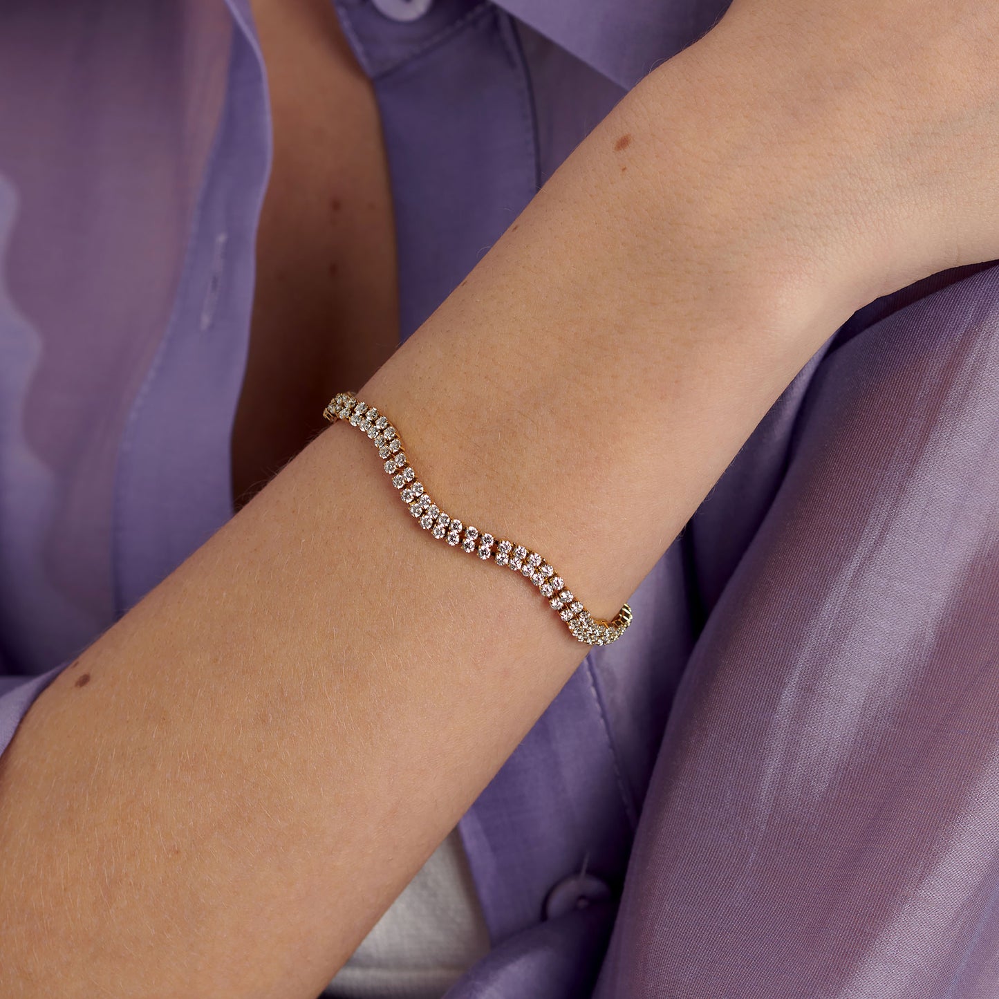 Bracciale Brosway Desideri Pvd Oro Ondulato Cubic Zirconia
