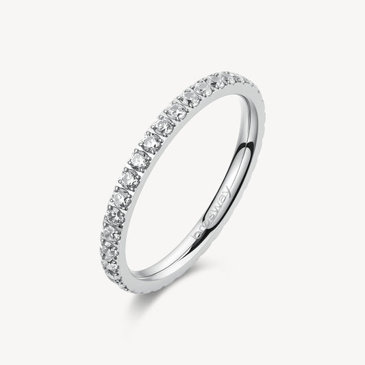 Anello Brosway Desideri Veretta Acciaio Cubic Zirconia a Giro - Misura 14
