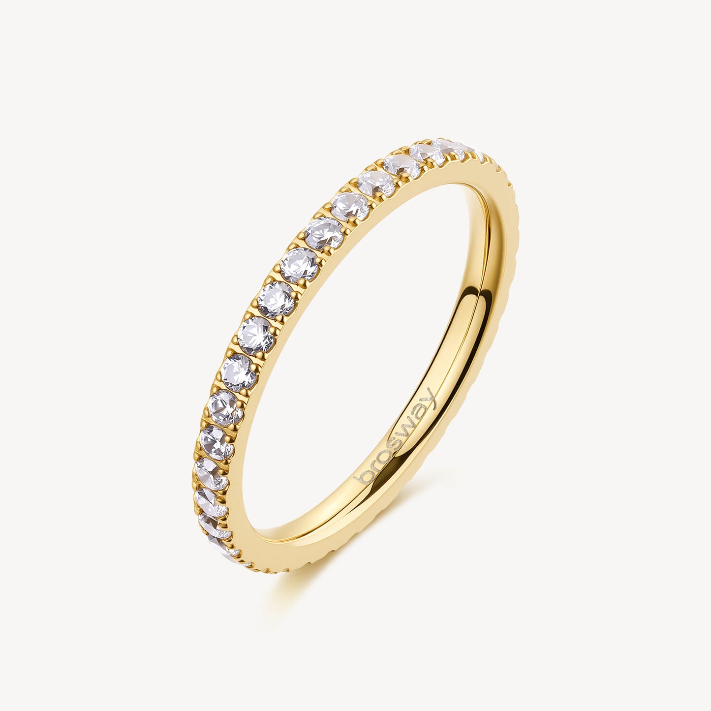 Anello Brosway Desideri Veretta Pvd Oro Cubic Zirconia a Giro - Misura 16