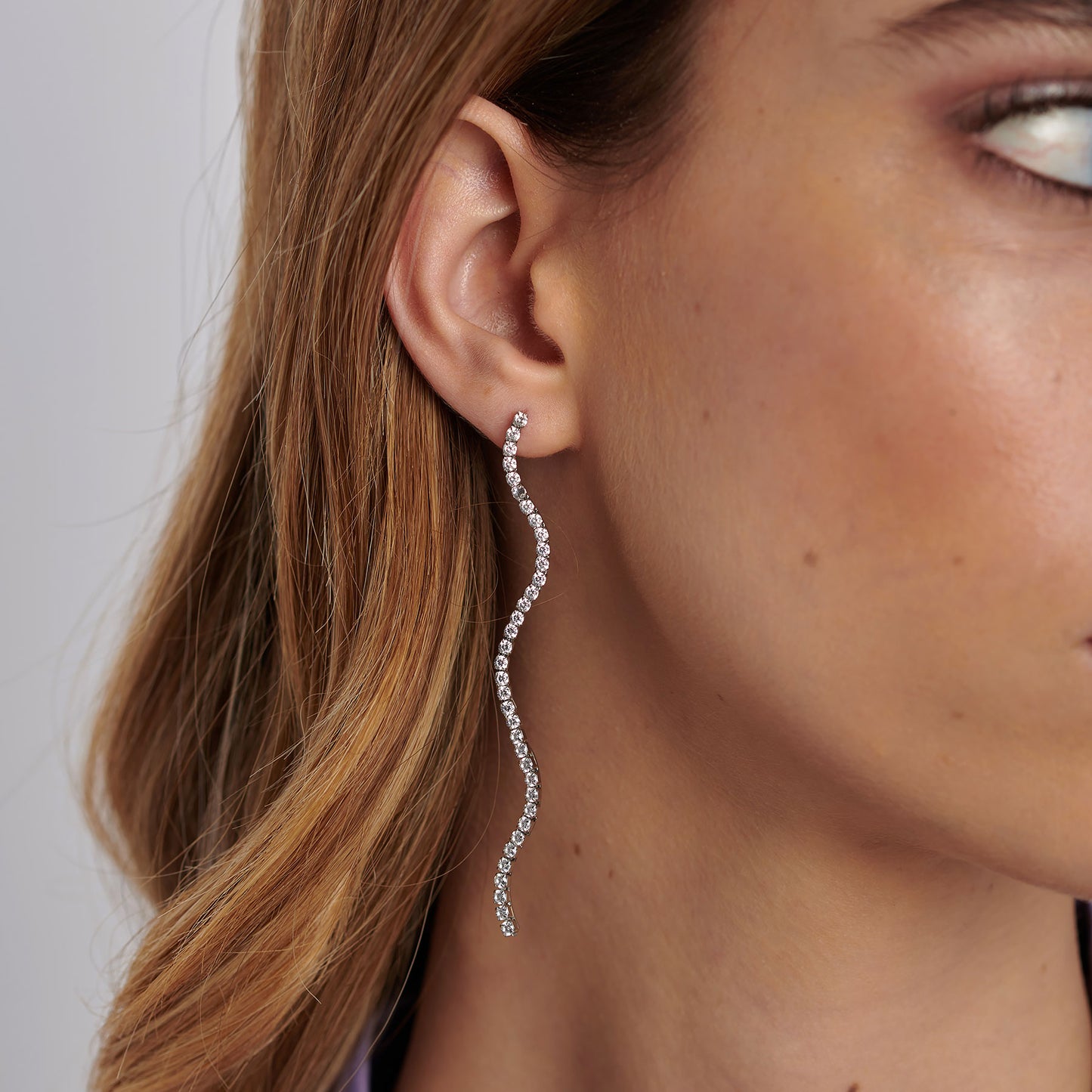 Orecchini Pendenti Brosway Desideri Acciaio Ondulati con Cubic Zirconia